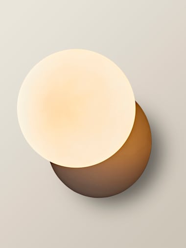 Navy Flush Globe Wall Light