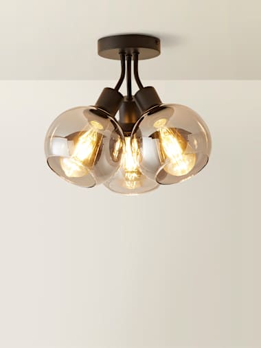 Black Glass Bubble Cluster Ceiling Light