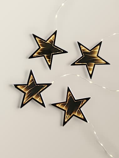 Premier Decorations Multi-Action Infinity Stars Curtain with Warm White LEDs