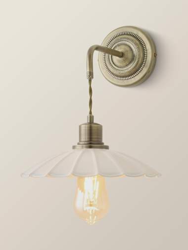 Adjustable Vintage Cream Scalloped Wall Light