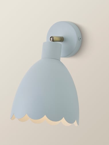 Powder Blue Scalloped Wall Light