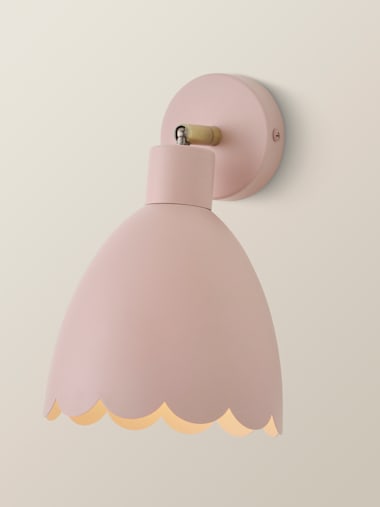 Rose Pink Scalloped Wall Light