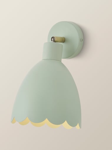 Sage Green Scalloped Wall Light