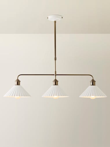 Brushed Brass with Ceramic Shade Diner Light