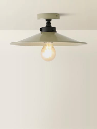 Moss Green Rolled Edge Flush Ceiling Light