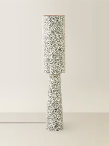 Grey Boucle Midi Floor Lamp