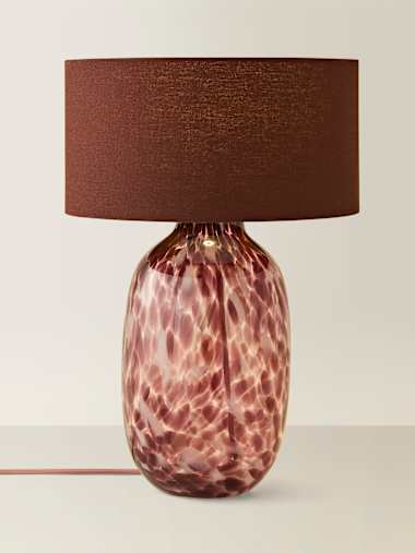 Burgundy Confetti Glass Table Lamp