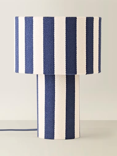 Navy Deckchair Stripe Fabric Table Lamp