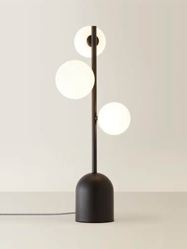 Black Frosted Globe Multi Arm Table Lamp