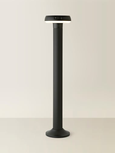 Matte Black Solar Bollard Post Light