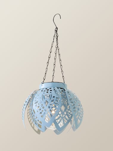 Powder Blue Hanging Solar Light