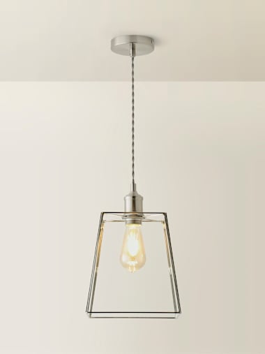 Silver Glass Shade Pendant Ceiling Light