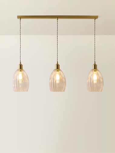 Gold with Ribbed Shade Diner Light
