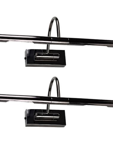 Capri Pair of Black Chrome Traditional Picture Wall Lights