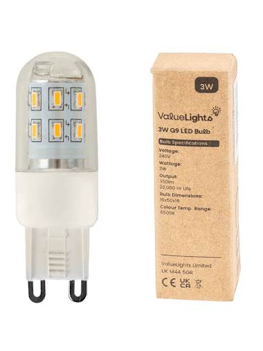 Pack of 3 x G9 3W Warm White LED Capsule Bulbs
