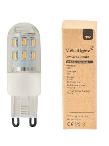 3 x 3W G9 Cool White LED Capsule Bulbs