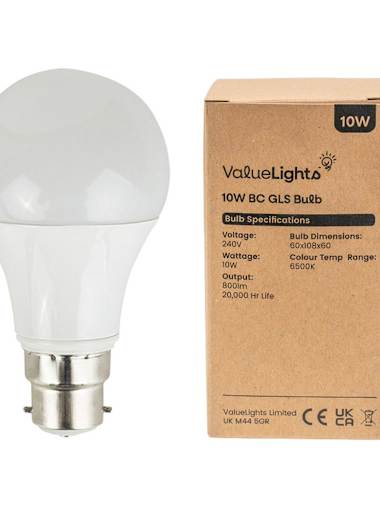 6 x 1W BC B22 Cool White LED GLS Bulbs