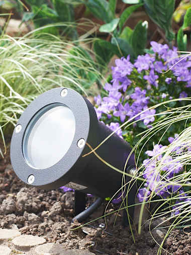 2 x IP65 Black Outdoor Ground Spike or Wall Mounted Lights