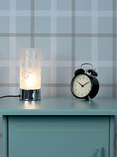 Chrome Cylinder Touch Table Lamp