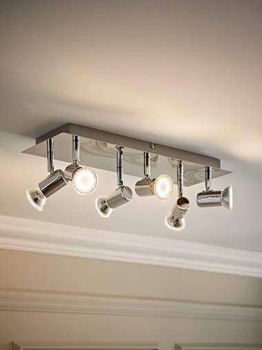Consul Chrome 6-Way Rectangular Plate Spotlight
