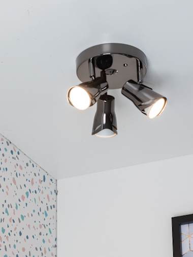 Black 3 Way Round Spotlight