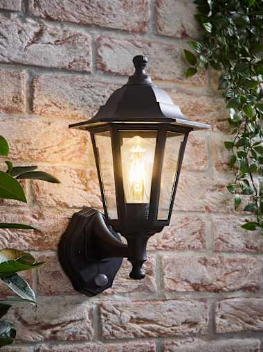 Mayfair IP44 Outdoor Black Lantern with PIR Motion Sensor