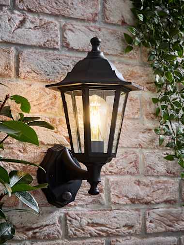Mayfair IP44 Outdoor Black Lantern with Dusk 'til Dawn Sensor