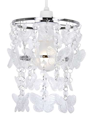 Kaelyn Acrylic Pendant Shade with Clear Butterflies