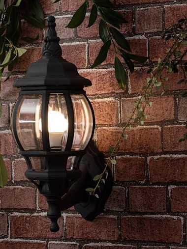Windsor IP44 Traditional Up/Down Black Wall Lantern
