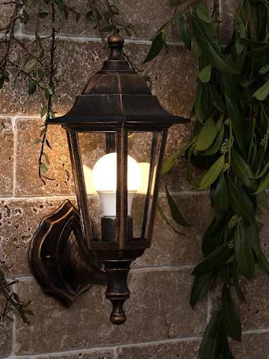 Mayfair IP44 Outdoor Brushed Gold Up/Down Lantern