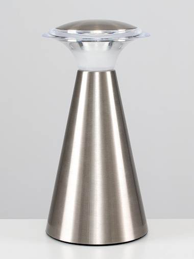 Harrier Brushed Chrome Modern LED Battery Operated Table Lamp