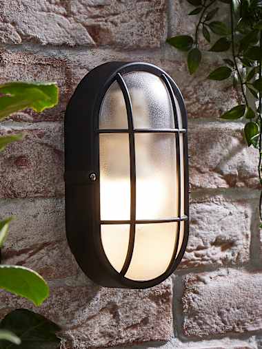 Carnforth IP44 Black Bulkhead Wall Light