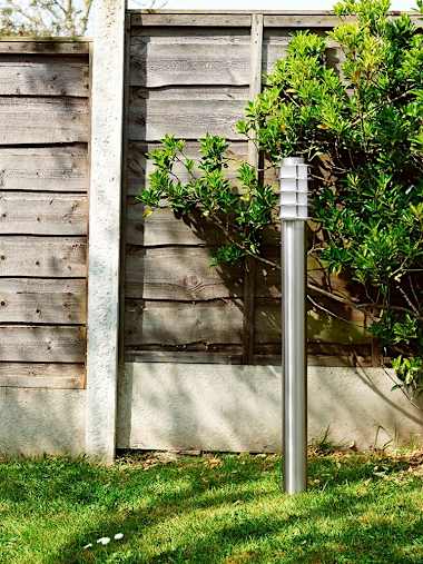 Wharf IP44 1m Brushed Chrome Bollard Light