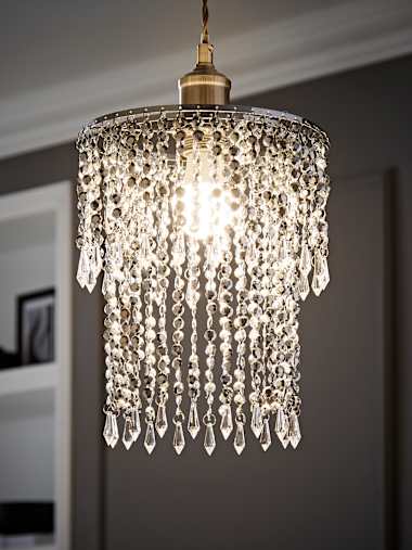 Bead Chrome Acrylic Pendant Shade