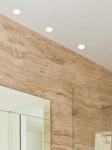 Domed Bezel IP65 White Fire Rated Bathroom Downlight