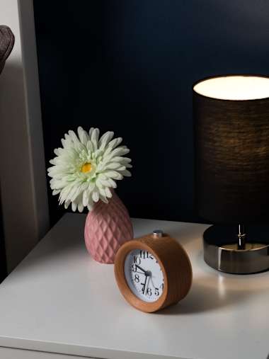 Black Chrome Touch Table Lamp with Black Shade