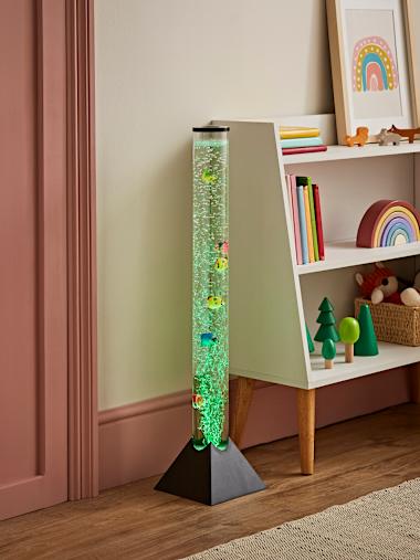 80cm Colour Changing LED Bubble Tower with Floating Fish