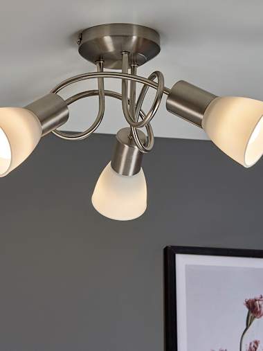 Kololi Swirl 3 Light Chrome Flush Ceiling Light