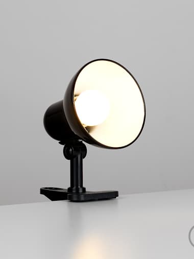 Tasca Adjustable Mini Black Metal Clip-on Table Clamp Desk Spotlight