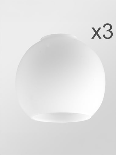 Lyon 3 x White Glass Shades