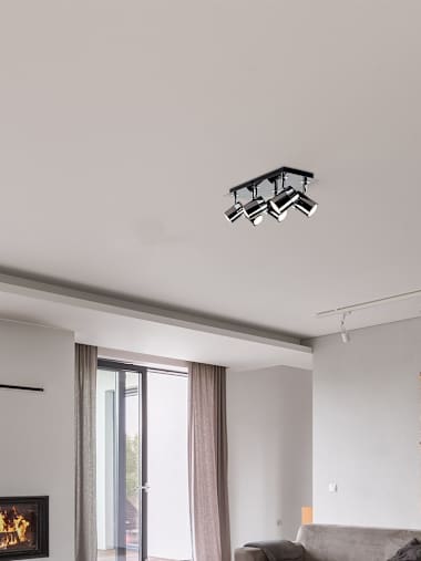 Rosie 6-Way Black Chrome Ceiling Spotlight