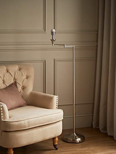 Sinatra Brushed Chrome Swing Arm Floor Lamp
