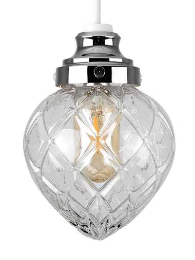 Aphrodite Chrome and Glass Pendant Shade