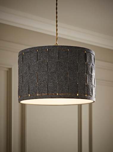 Monza Large Grey Weaved Pendant Shade