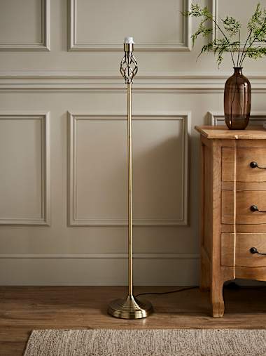 Memphis Antique Brass Twist Floor Lamp