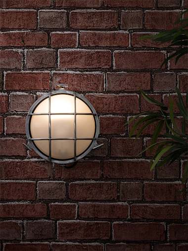 IP64 Brushed Chrome Round Bulkhead Wall Light