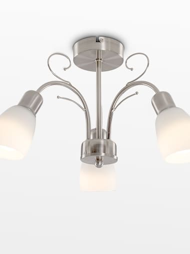 Newlyn 3-Way Brushed Chrome Flush Ceiling Light