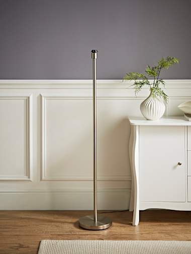 Charlie Modern Floor Lamp in Brushed Chrome