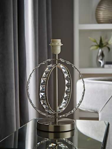 Chrome Double Hoop Table Lamp