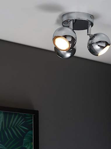 Polished Chrome 3 Way Round Spotlight